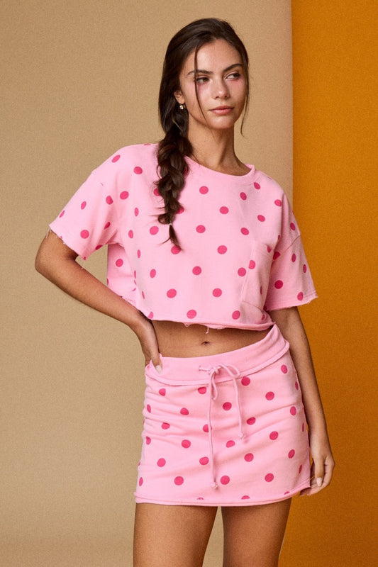 Polka Dot Crop Top & Skort Set