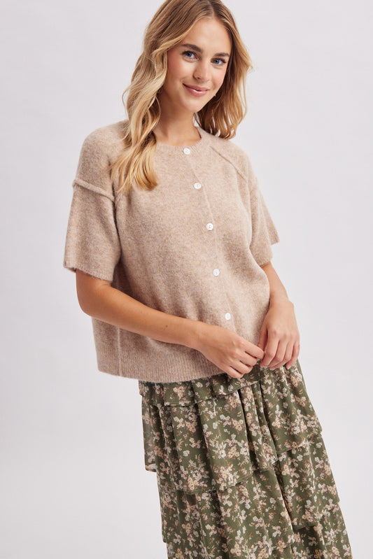 SEAM DETAIL SWEATER CARDIGAN