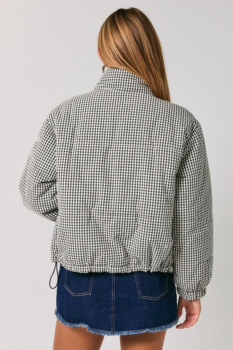 GINGHAM PUFFER JACKET
