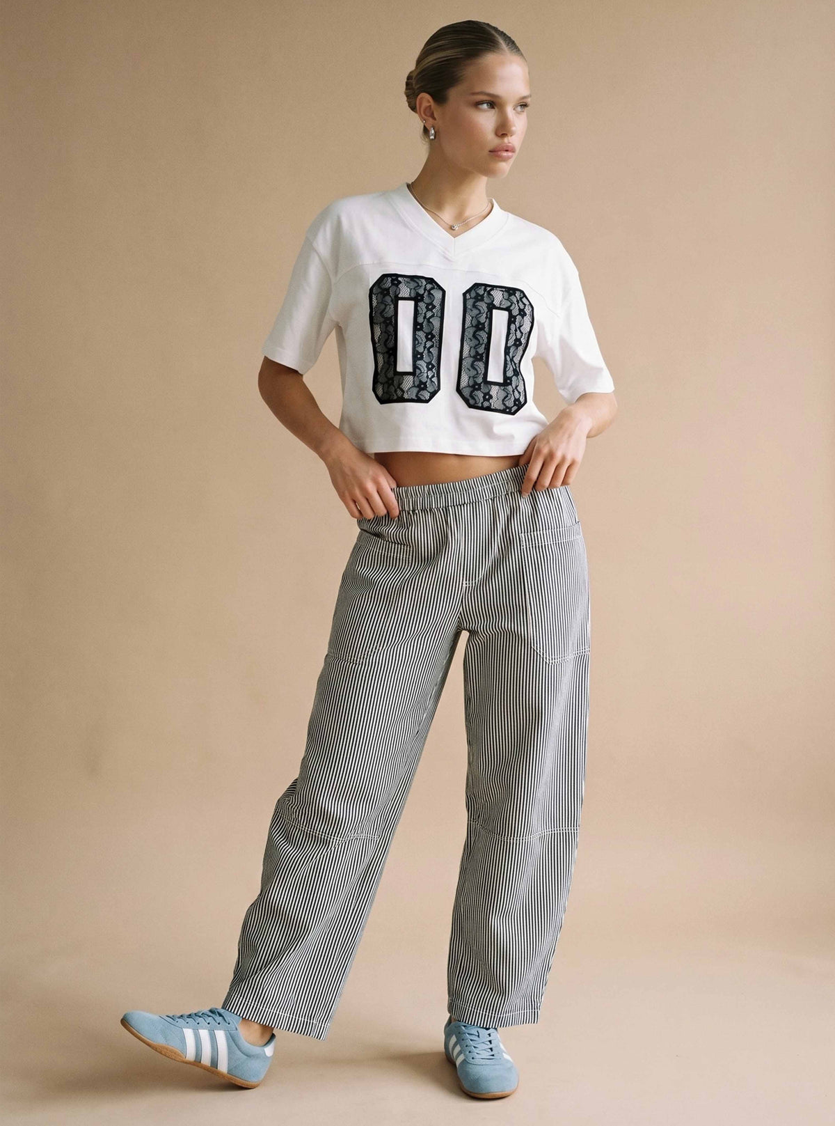 ELASTIC WAIST BARREL PANTS