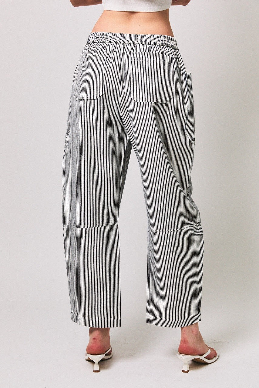 ELASTIC WAIST BARREL PANTS