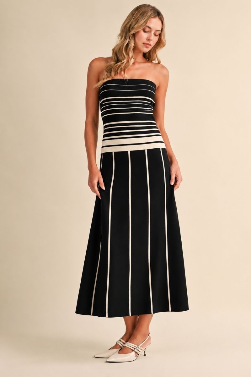 DROP WAIST SWEATER MAXI DRESS