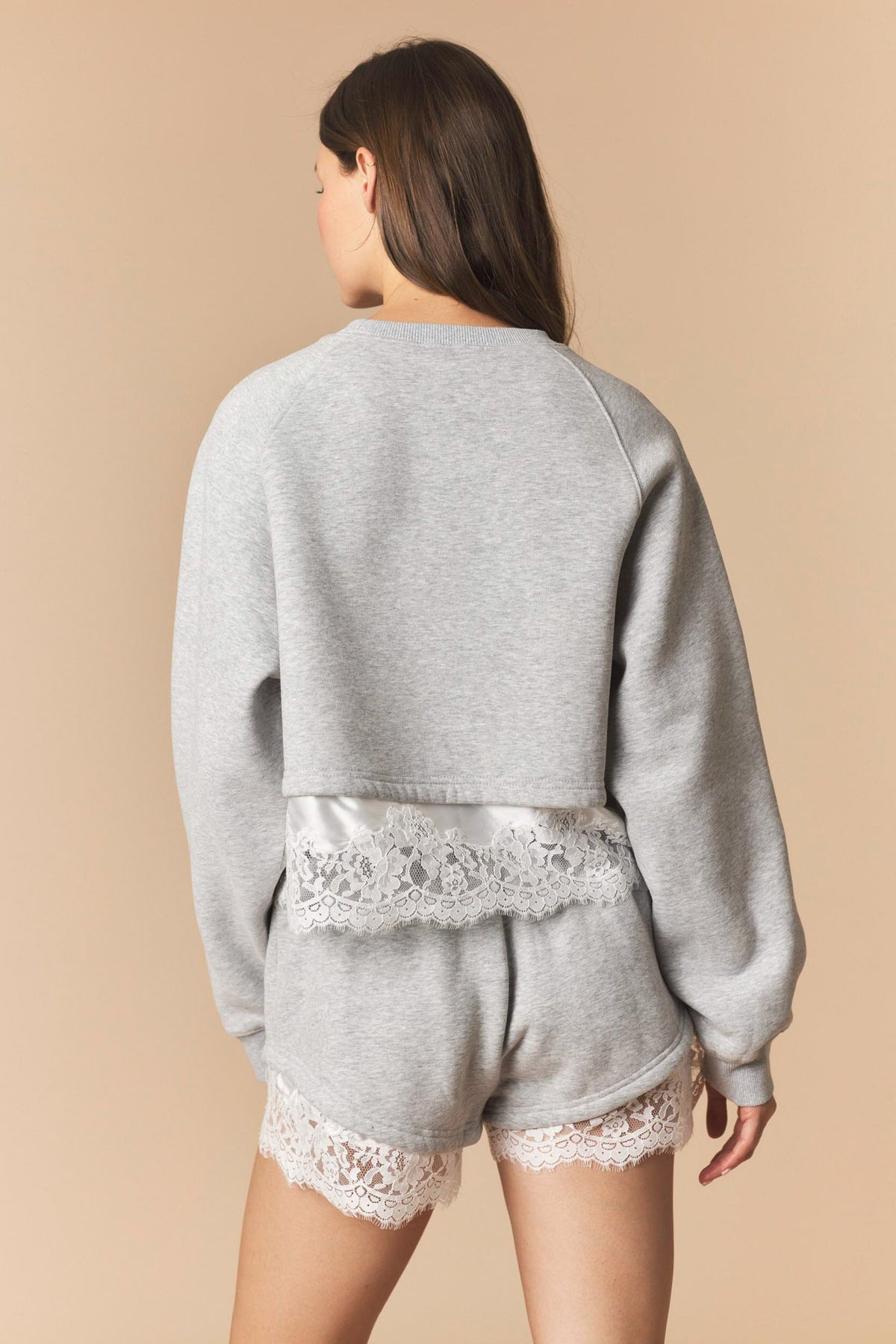 FRENCH TERRY LACE HEM SET