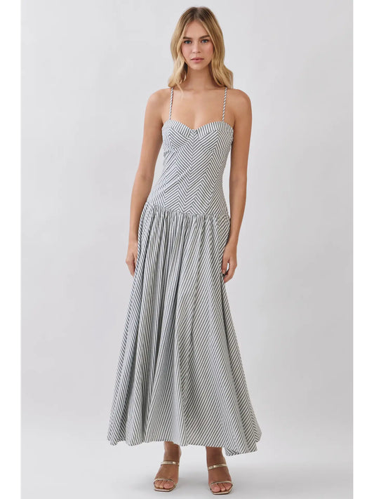STRIPE CORSET MAXI DRESS