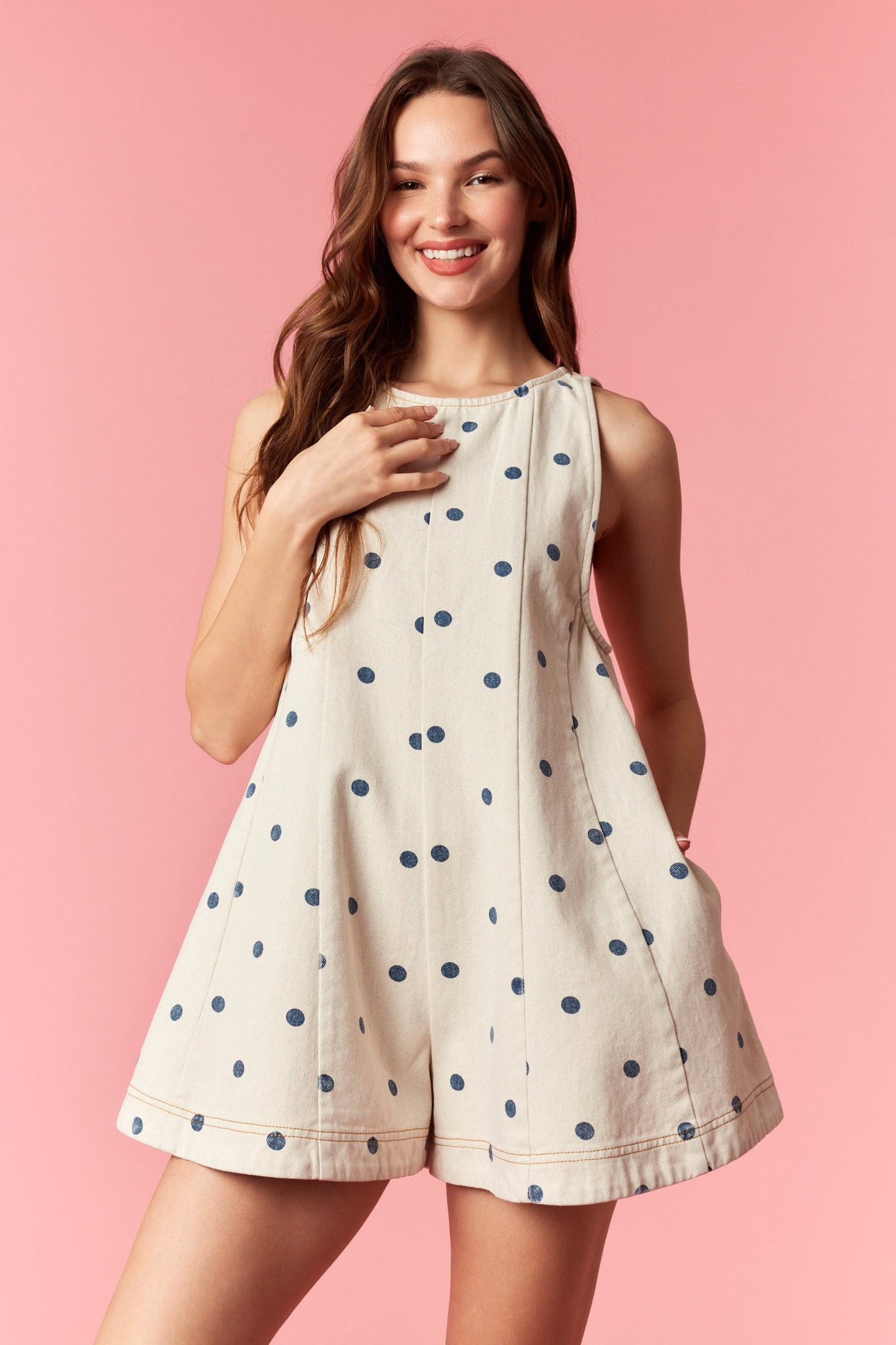Polka Dot Flare Romper