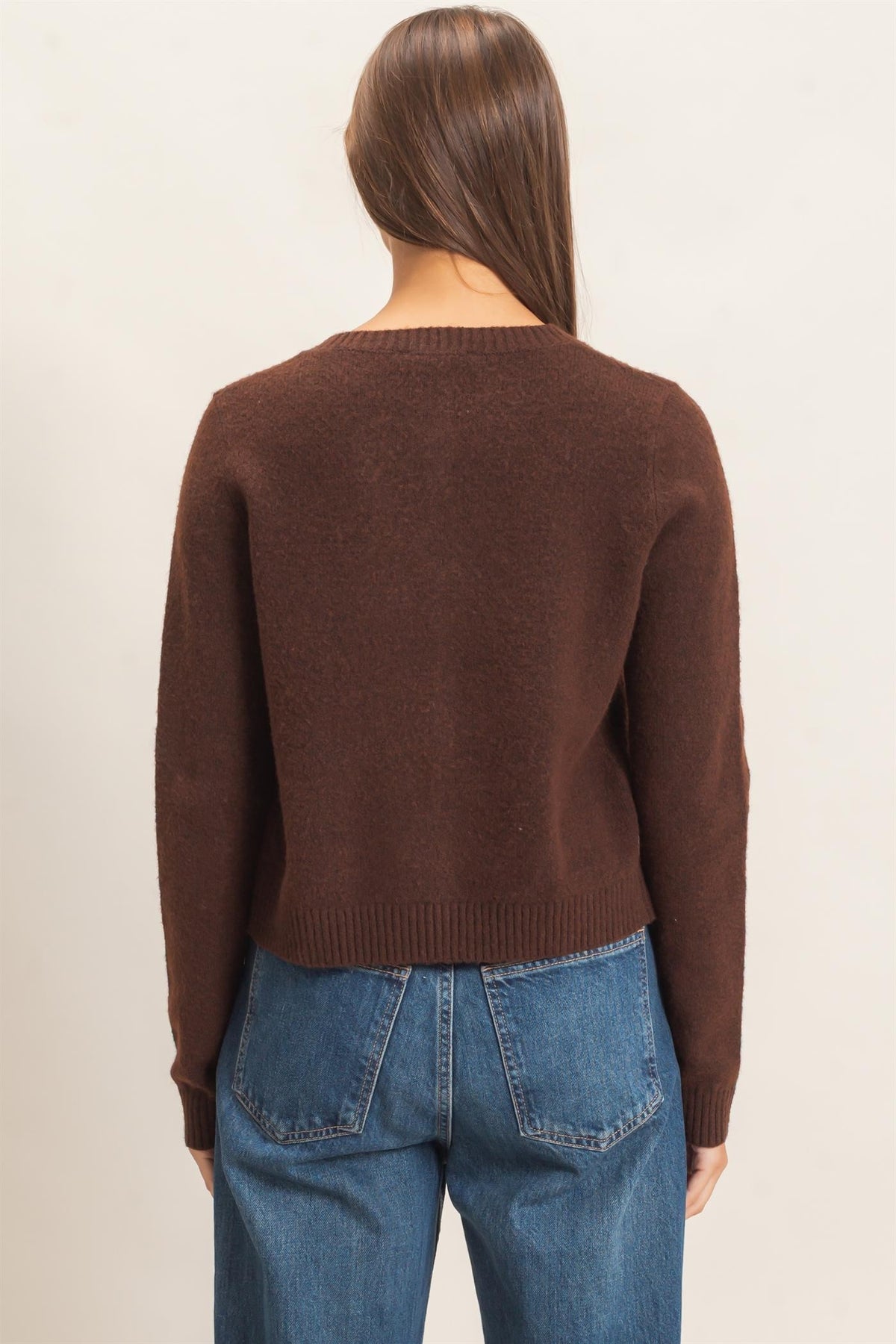 CREW NECK CARDIGAN