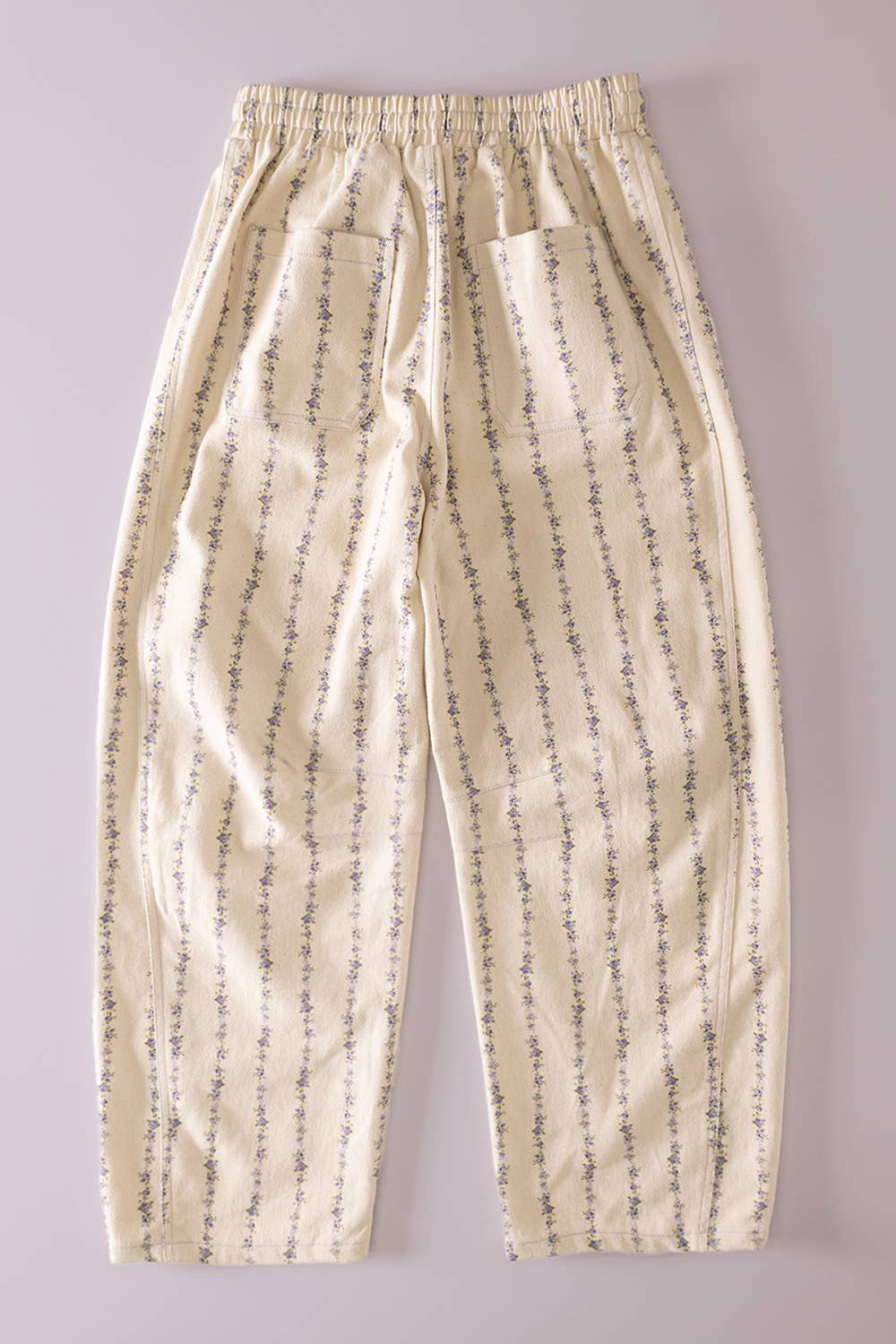 Floral Print Barrel Pants