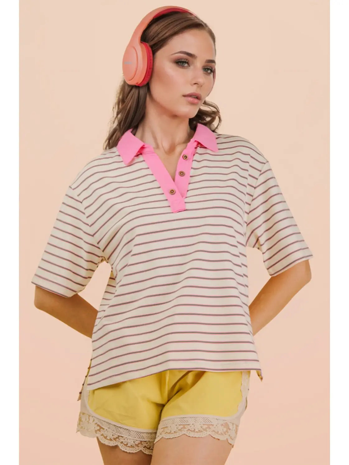 Mix Stripe Oversized Top