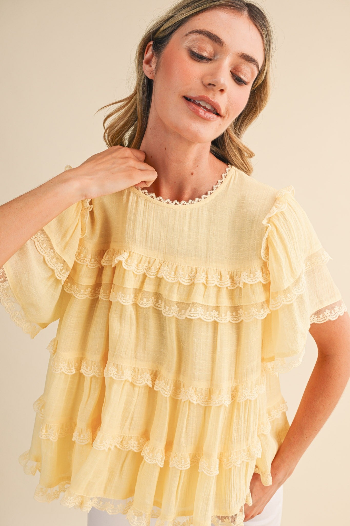 Tiered Ruffle Swing Top