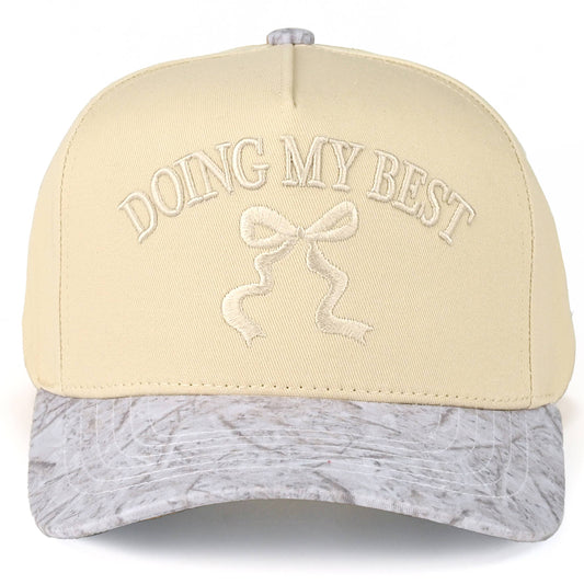 DOING MY BEST Letter with Ribbon Trucker Cap