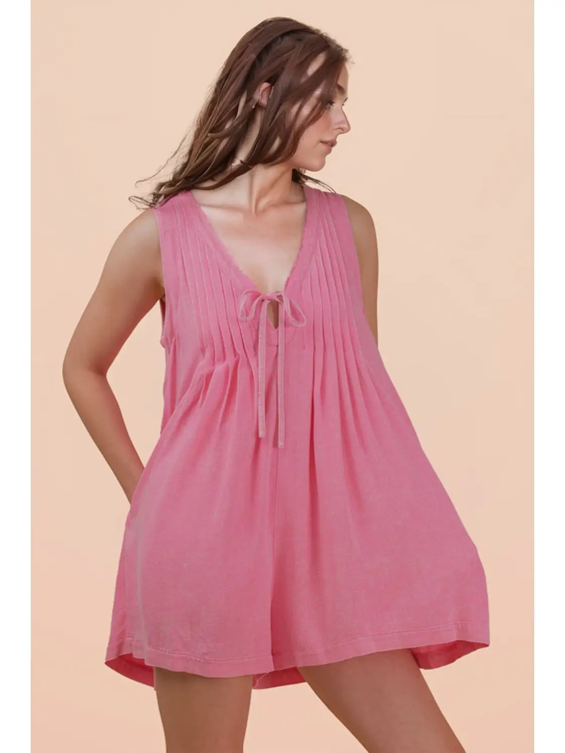 Pink Tie Romper
