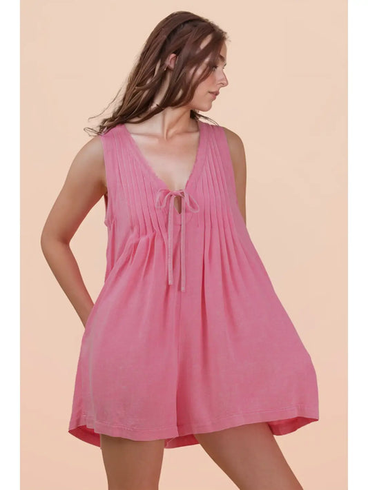 Pink Tie Romper
