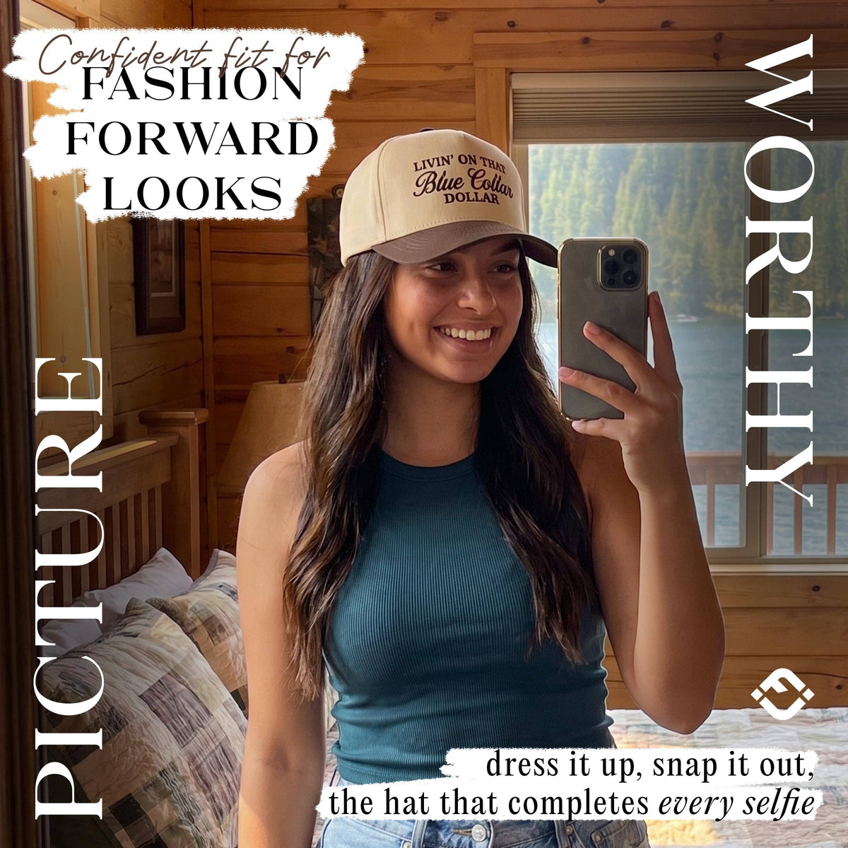 2-Tone Cap - Livin' On That Blue Collar Dollar - Brown/Beige