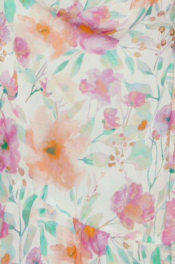 Ruffle Printed Floral Maxi