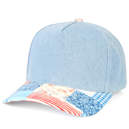 Quilted Style Pattern Bill Two Tone Trucker Hat