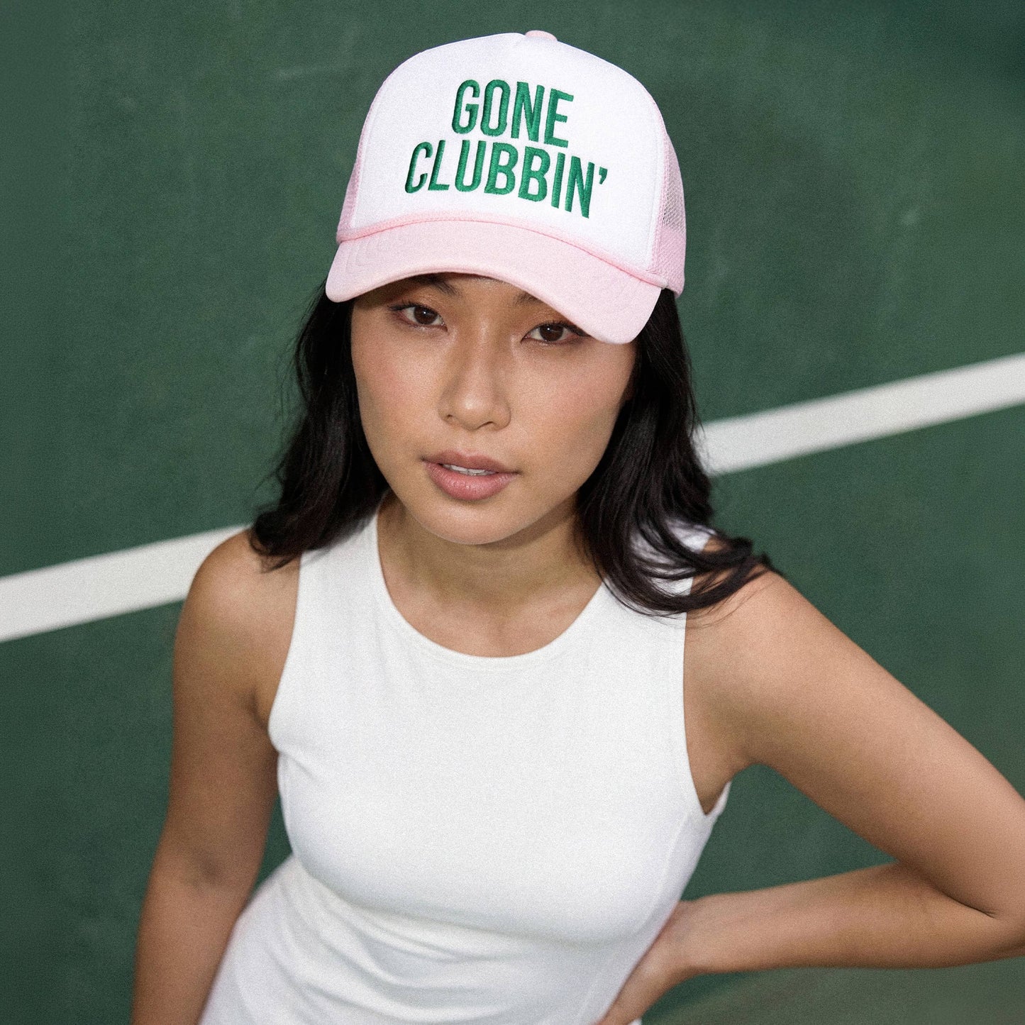 GONE CLUBBIN' Foam Letter Two Tone Trucker Mesh Back Hat