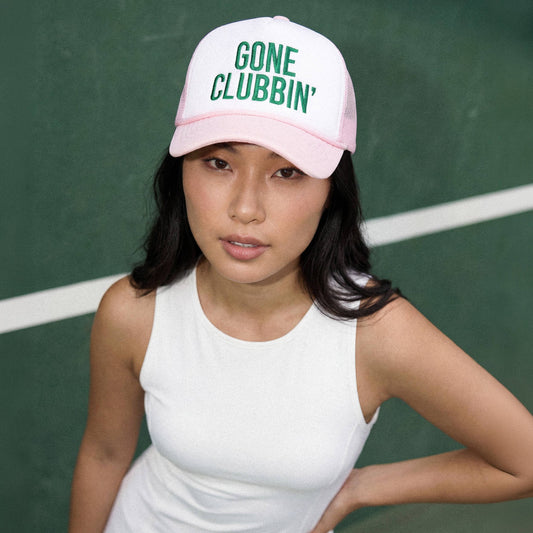 GONE CLUBBIN' Foam Letter Two Tone Trucker Mesh Back Hat