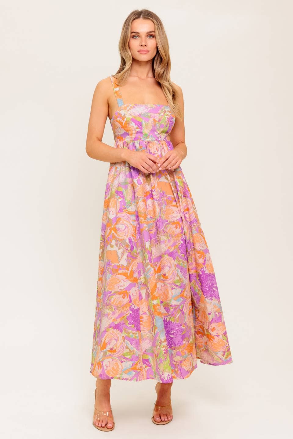 A printed woven midi dress - ID22419