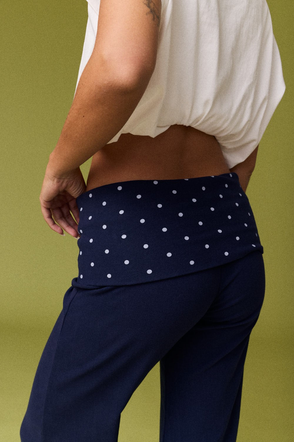 NAVY FOLDOVER PANT