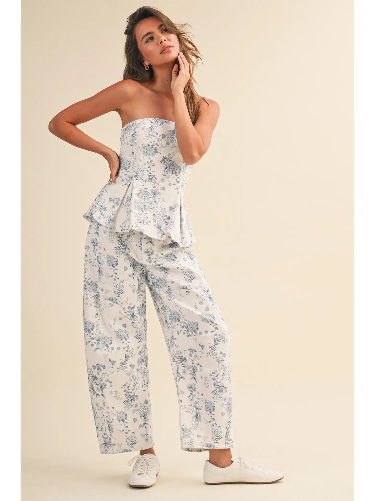STRETCH TWILL FLORAL PRINT SET
