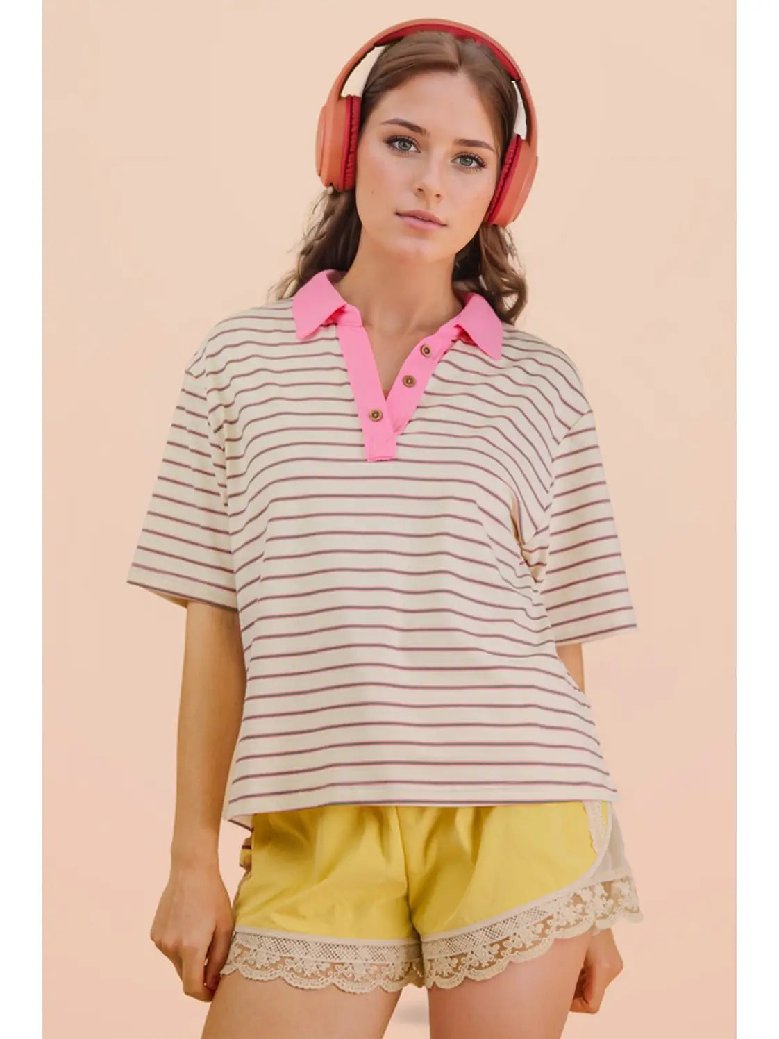 Mix Stripe Oversized Top