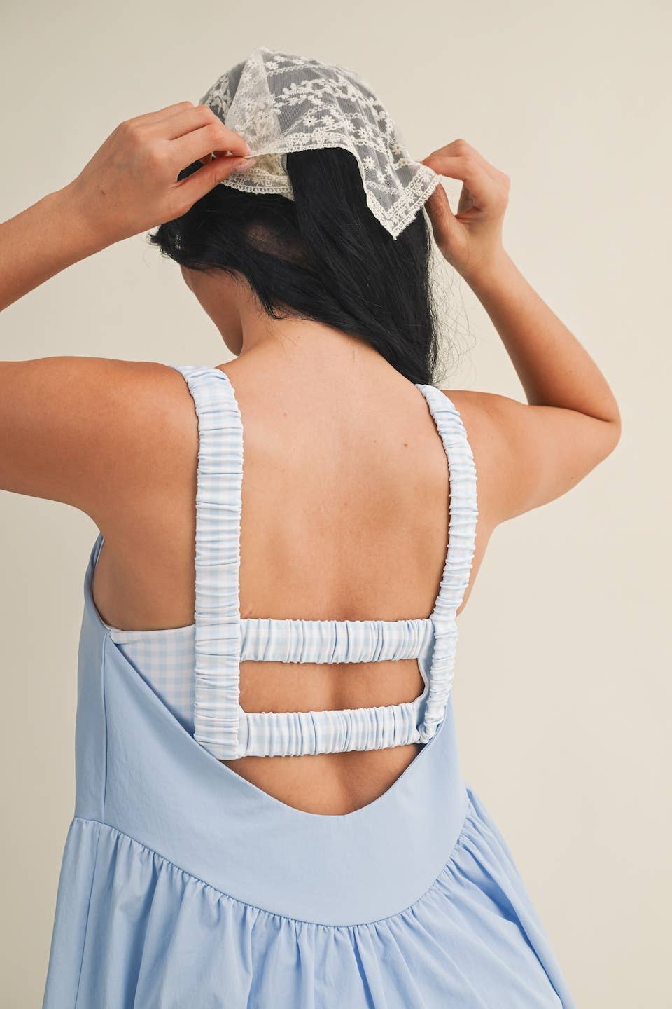 Gingham Print Double Layered Play Dress