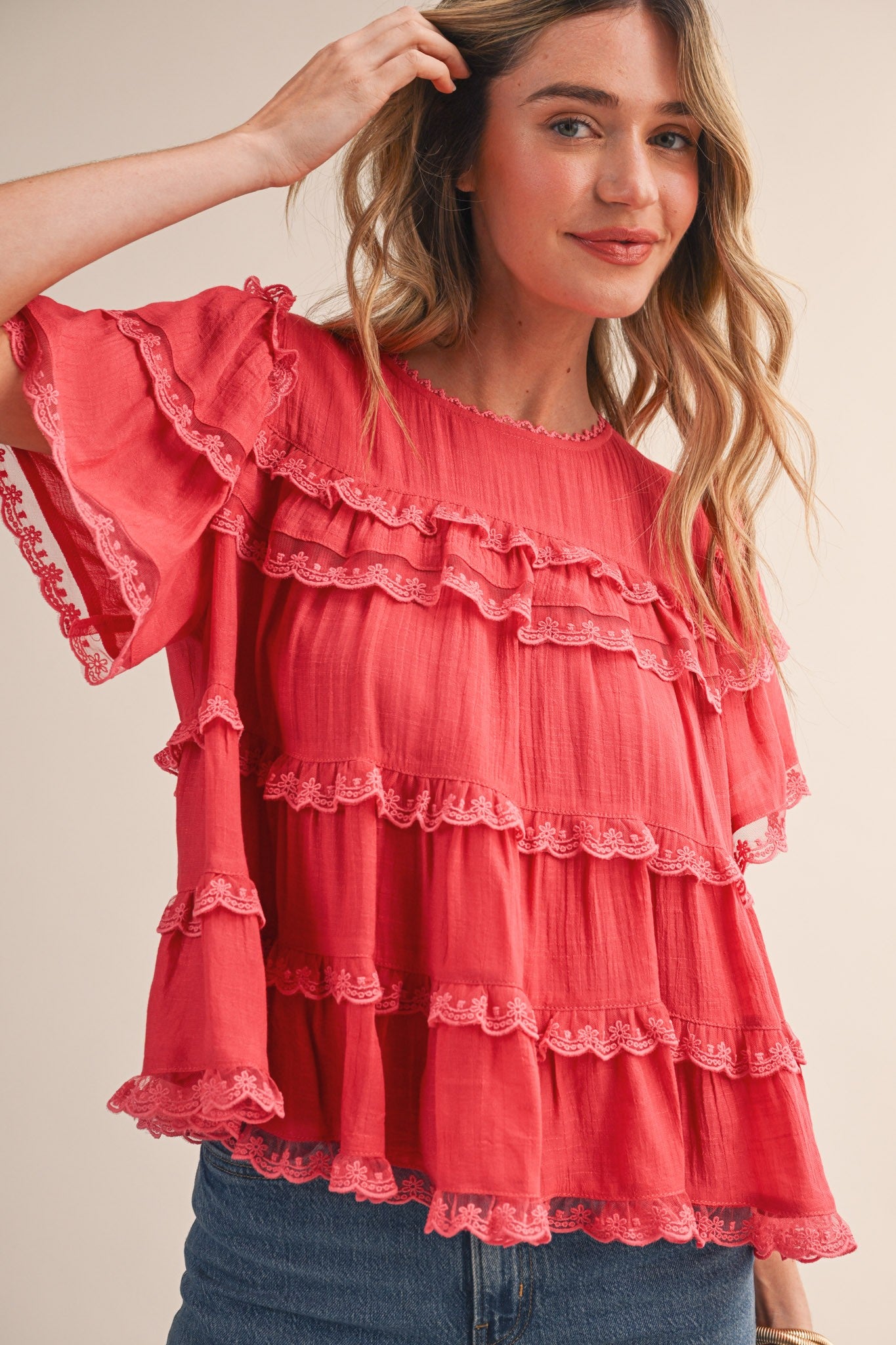 Tiered Ruffle Swing Top
