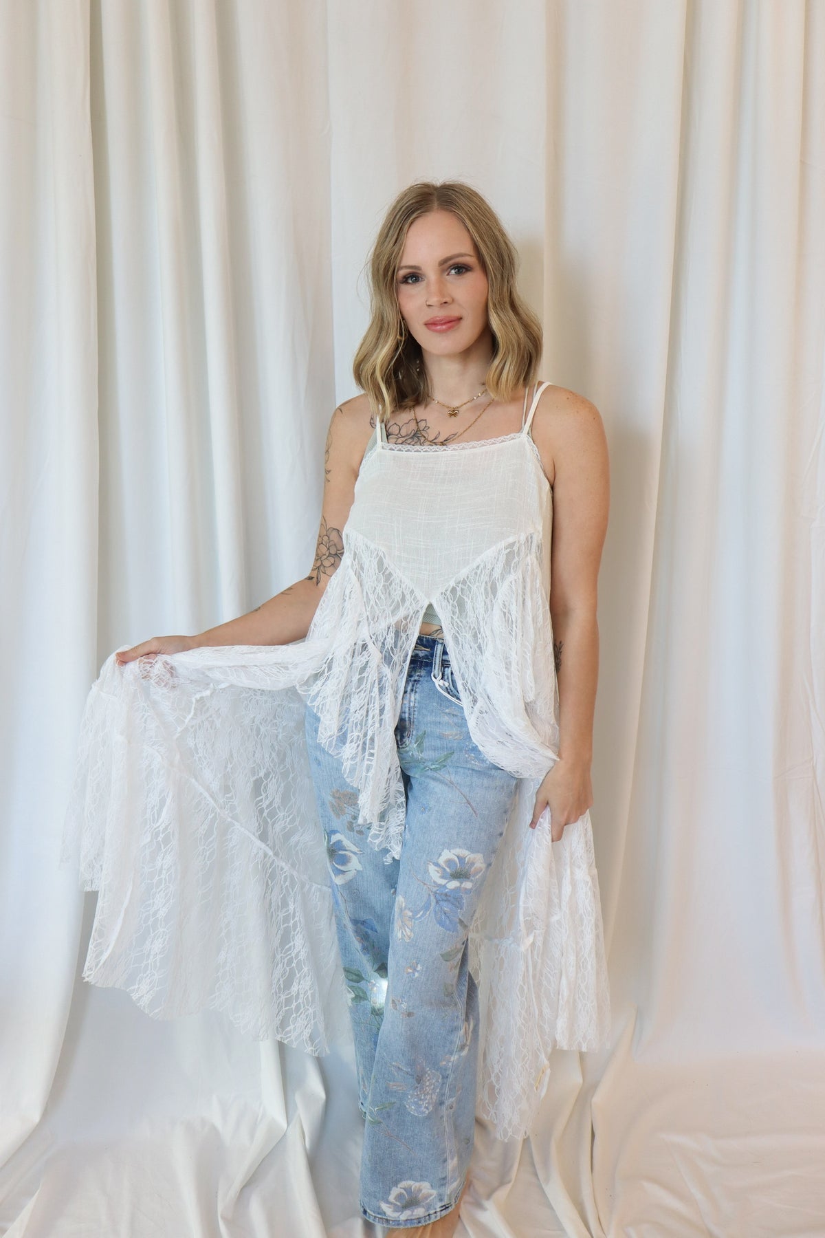 SUPER HIGH RISE FLORAL EXTREME VINTAGE FLARE JEANS