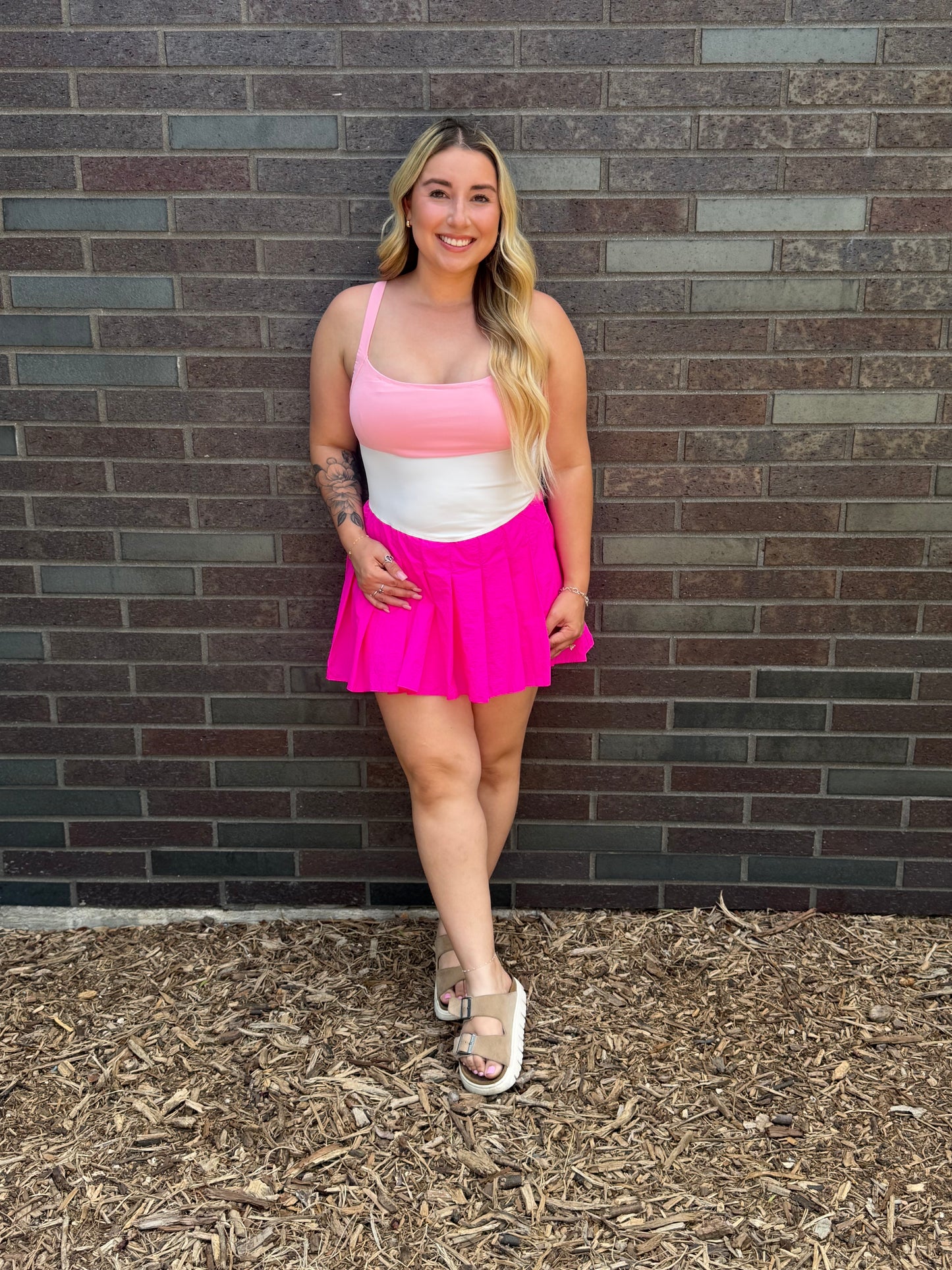 Color Block Dress With Shorts