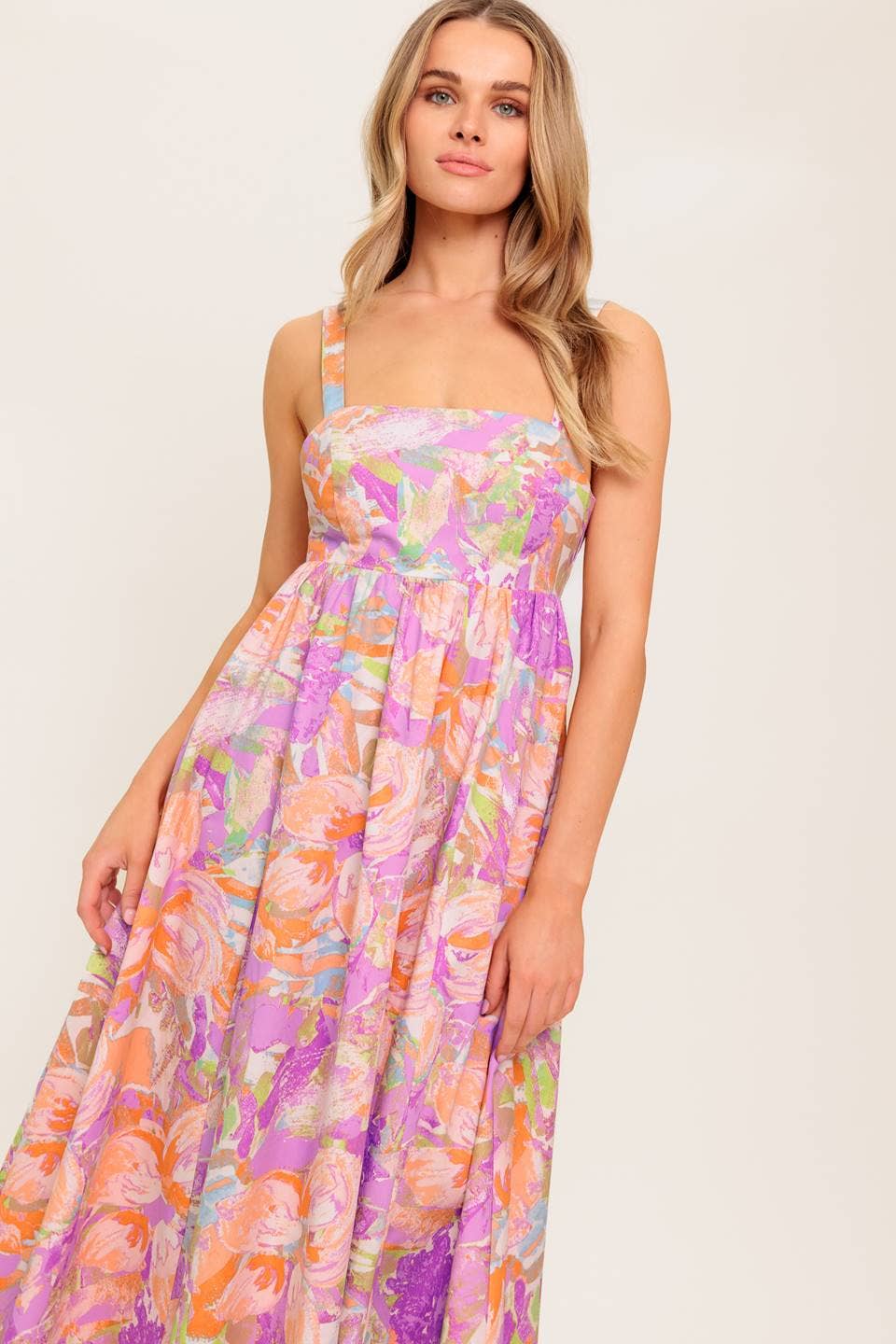 A printed woven midi dress - ID22419