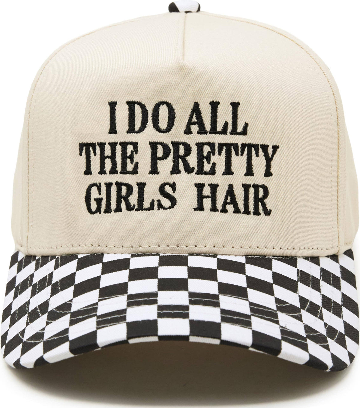 2 Tone Cap: I Do All the Pretty Girls Hair - Checker Print