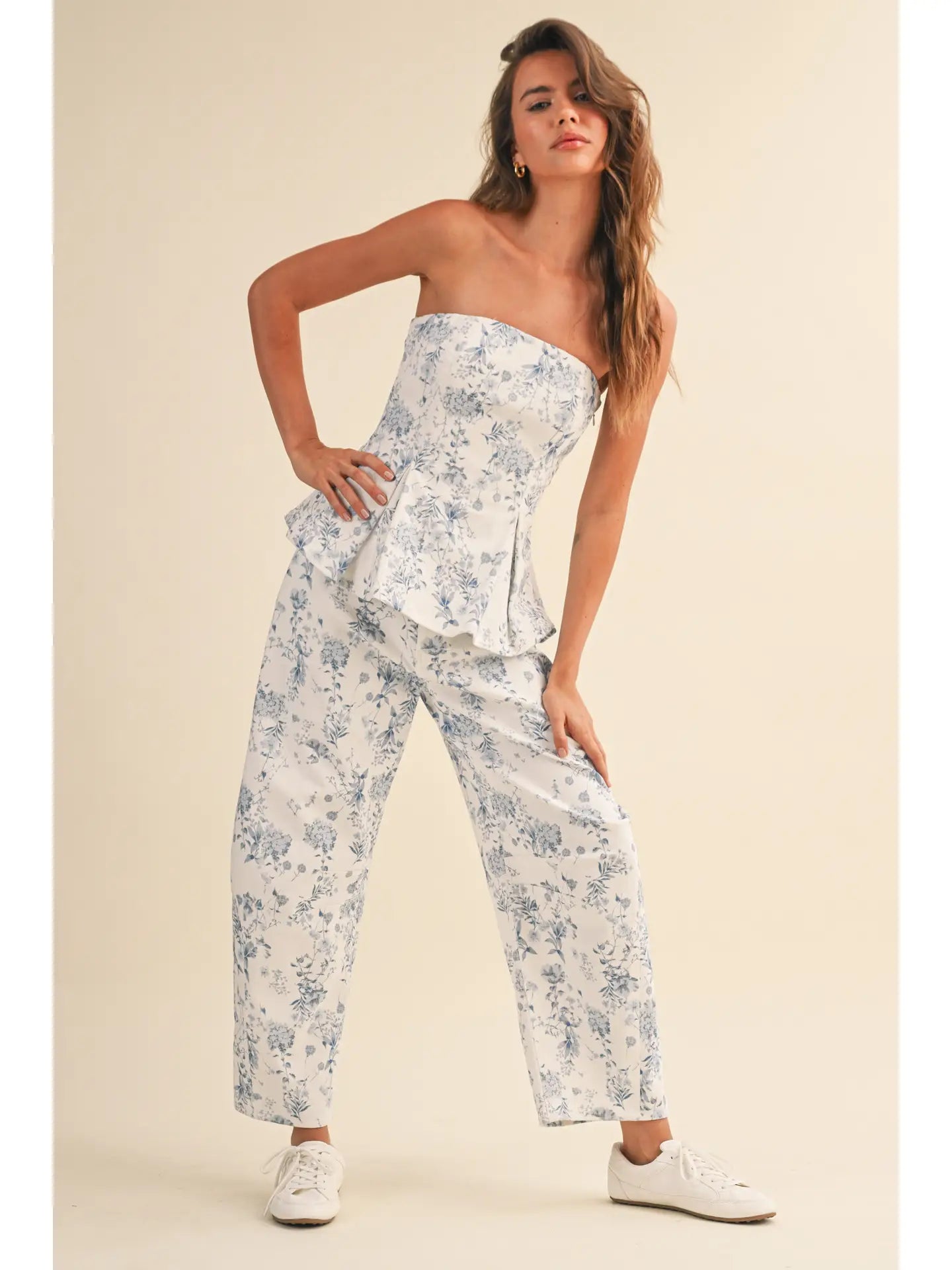 STRETCH TWILL FLORAL PRINT SET