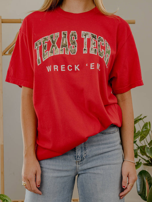 Texas Tech Camo Filled Gault Red Comfort Colors Tee