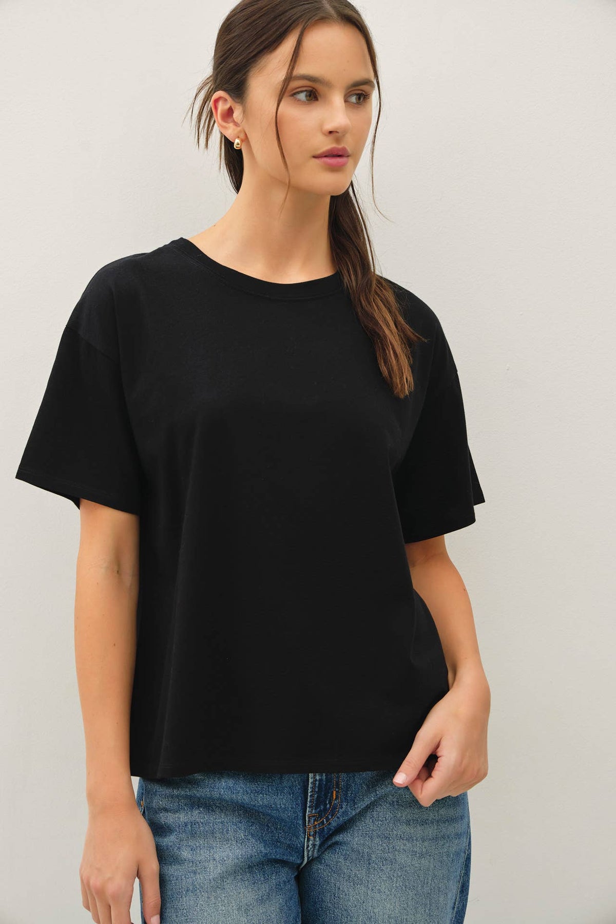 COTTON JERSEY BOXY CROP T-SHIRTS