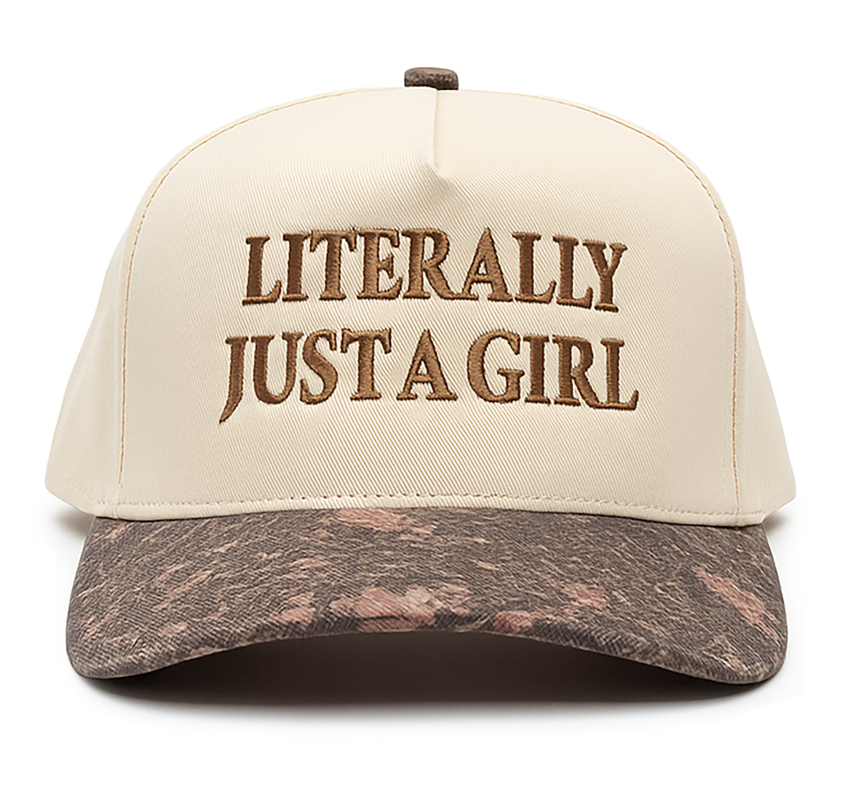 Two Tone Cap - Literally Just a Girl - Camo/Beige