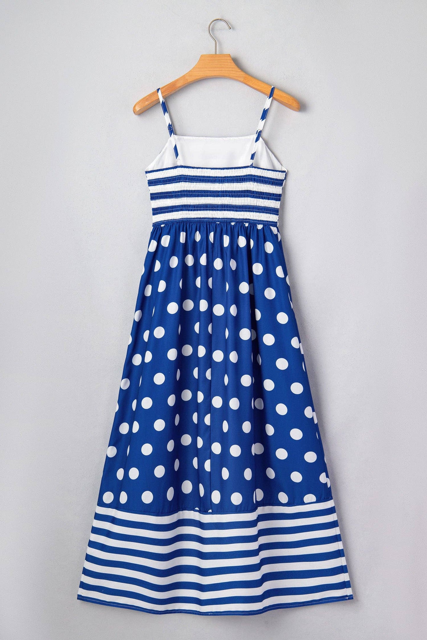 Stripe Polka Dot Patchwork Maxi Dress