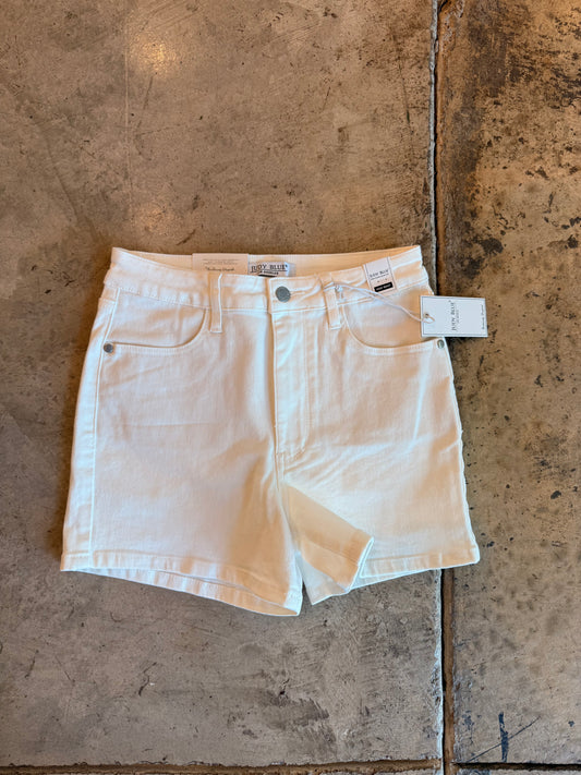 Judy Blue High Waisted White Slim Short