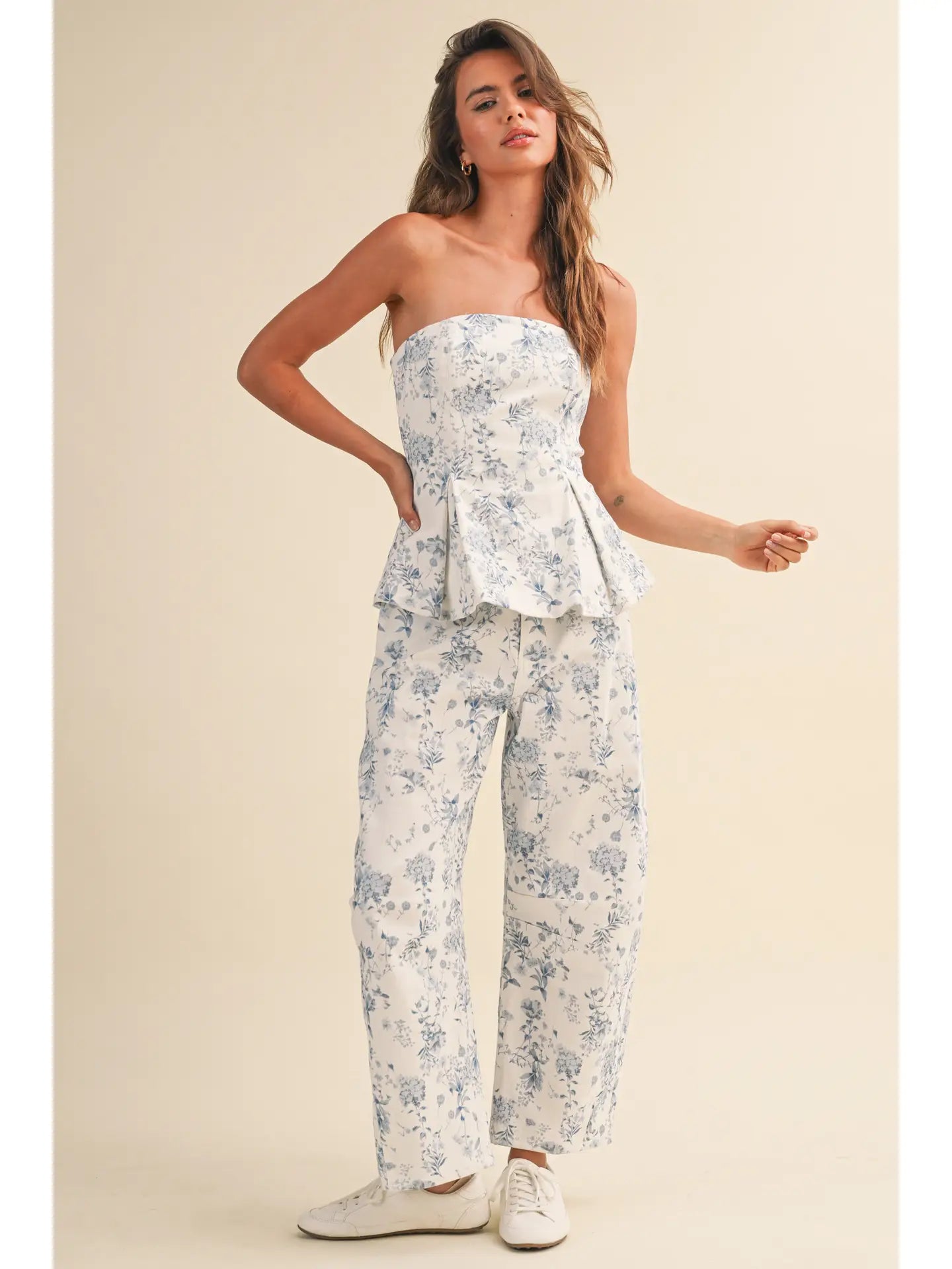 STRETCH TWILL FLORAL PRINT SET