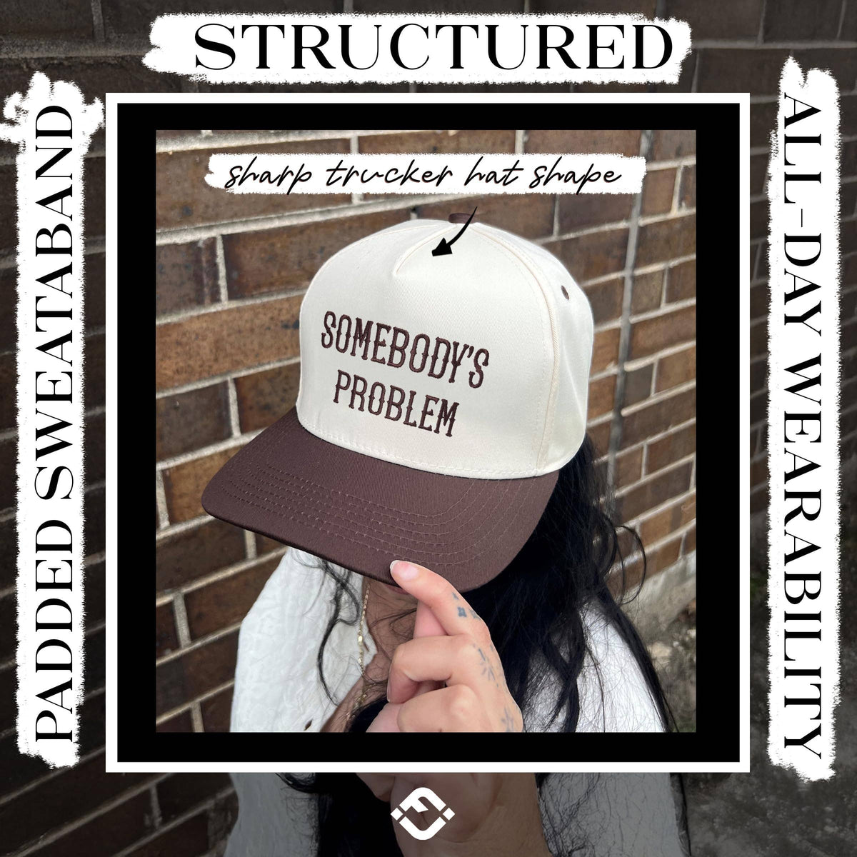Retro Two Tone Cap - Somebody's Problem - Brown/Beige