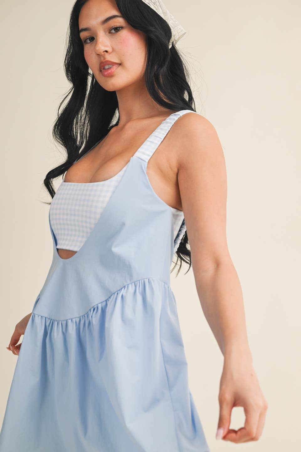 Gingham Print Double Layered Play Dress