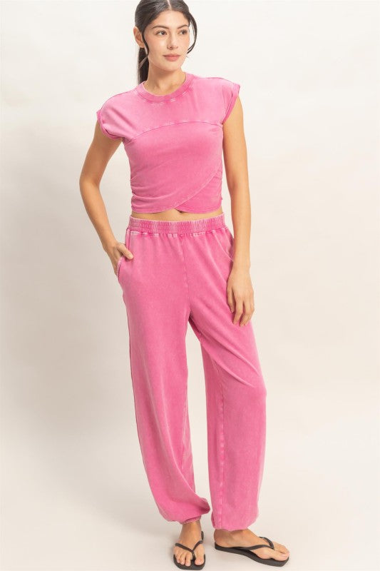 Fuschia Jogger Set