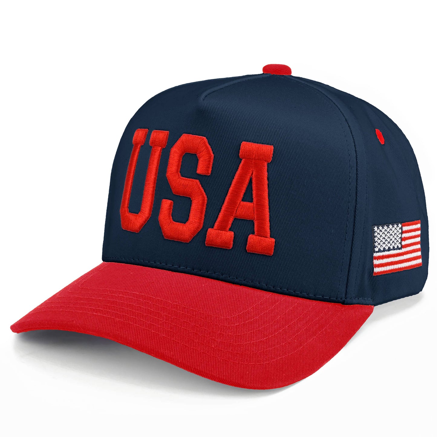 Two-Tone Flag Letter on Two Tone Trucker Hat