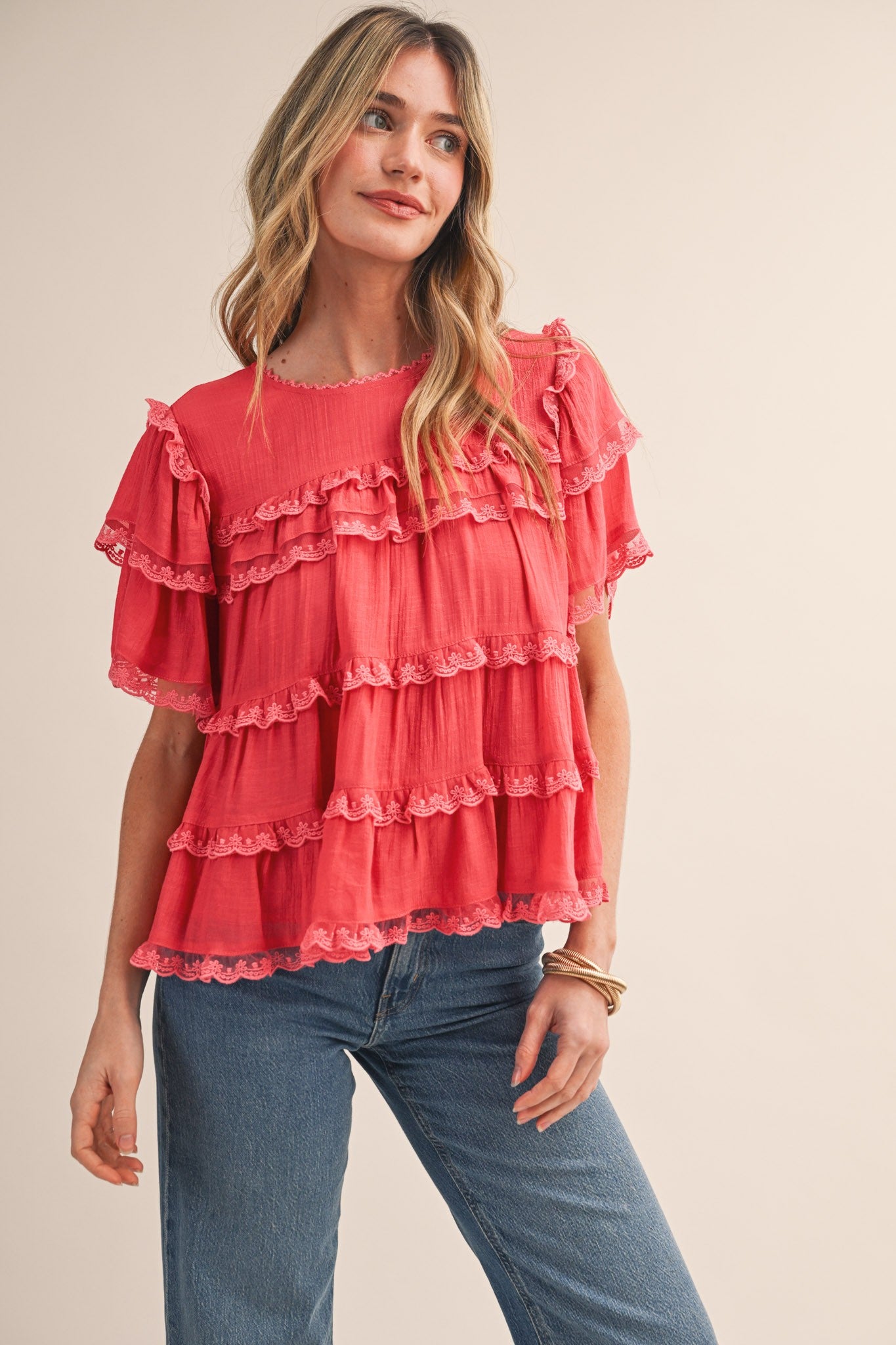 Tiered Ruffle Swing Top