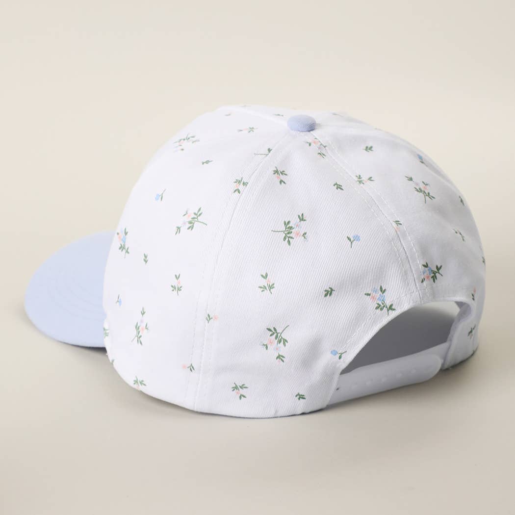 USA Embroidered Patch Floral Crown Two-Tone Trucker Hat