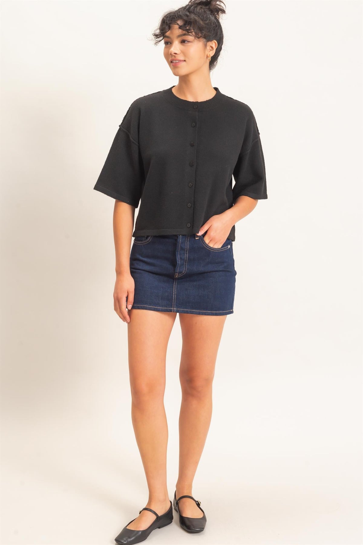 DROP SHOULDER CARDIGAN