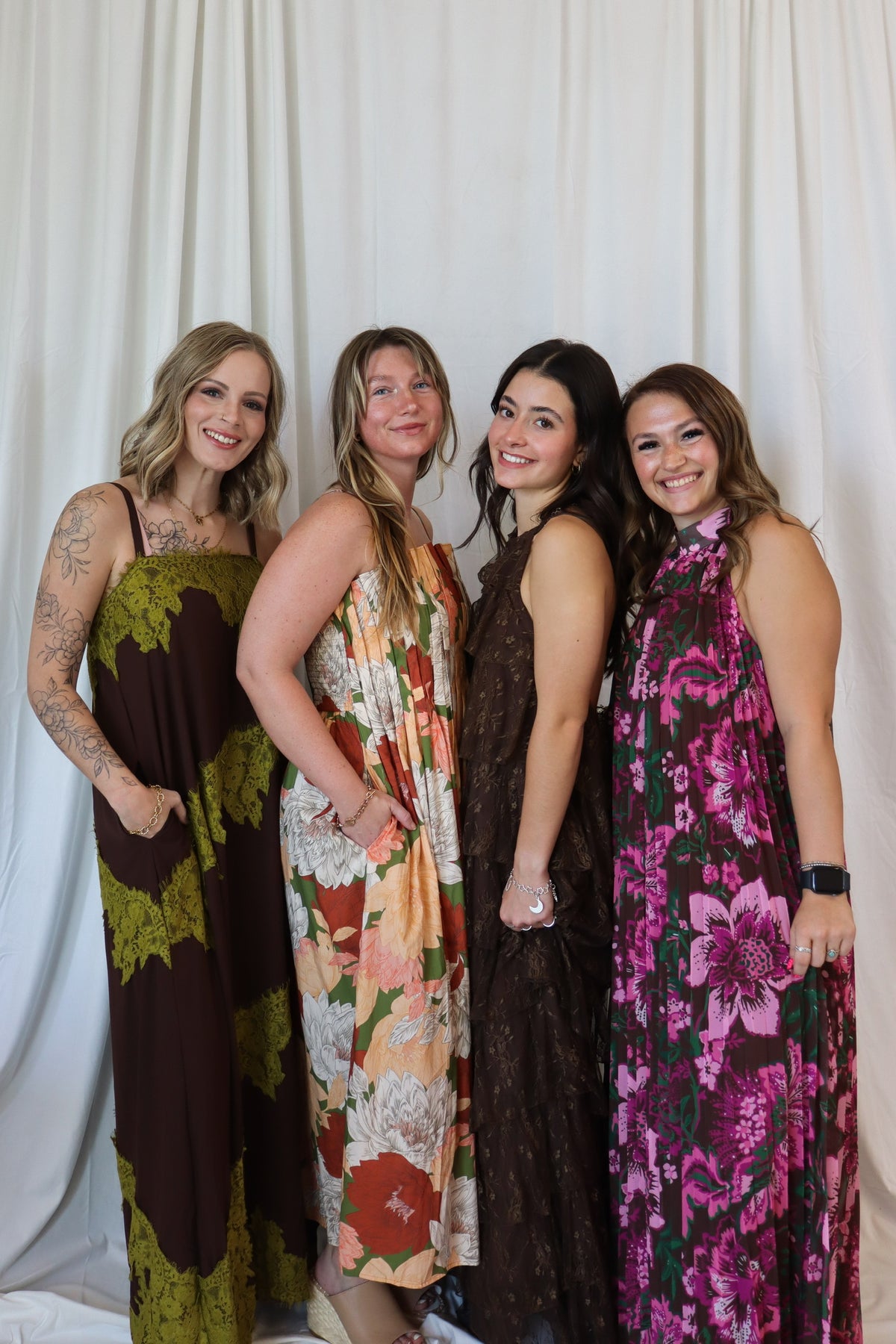 FLORAL PLEATED HALTER MAXI DRESS