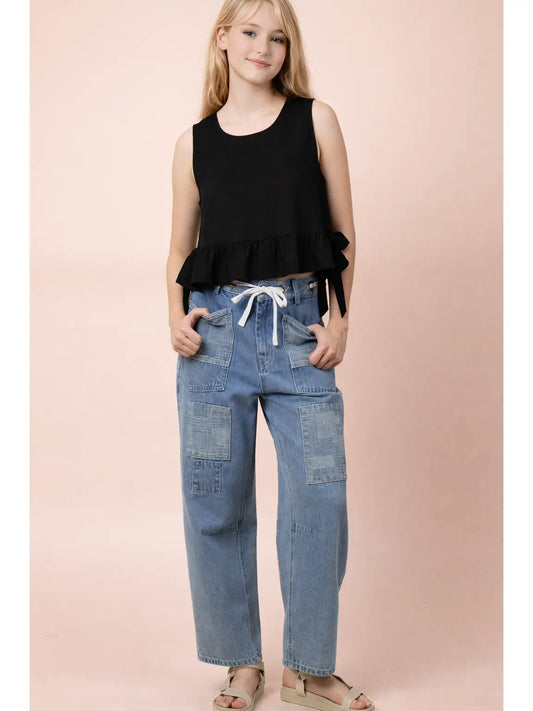 Side Tie Linen Tank