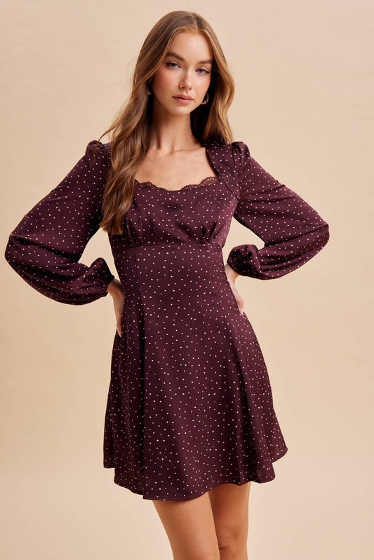 HEART POLKA DOT MINI DRESS
