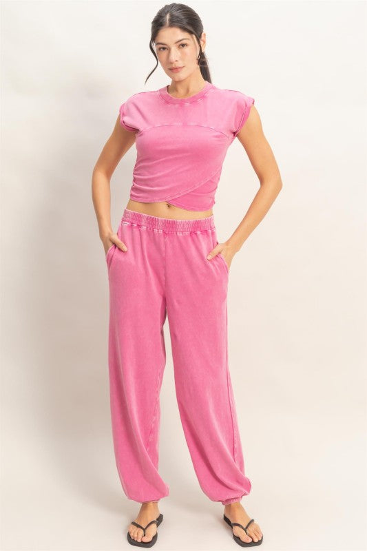 Fuschia Jogger Set