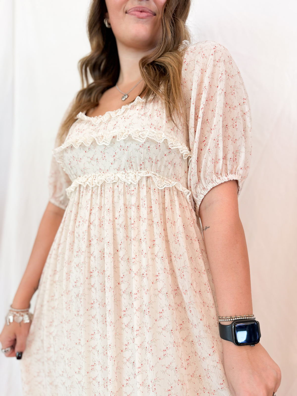 FLORAL RUFFLED MAXI DRESS